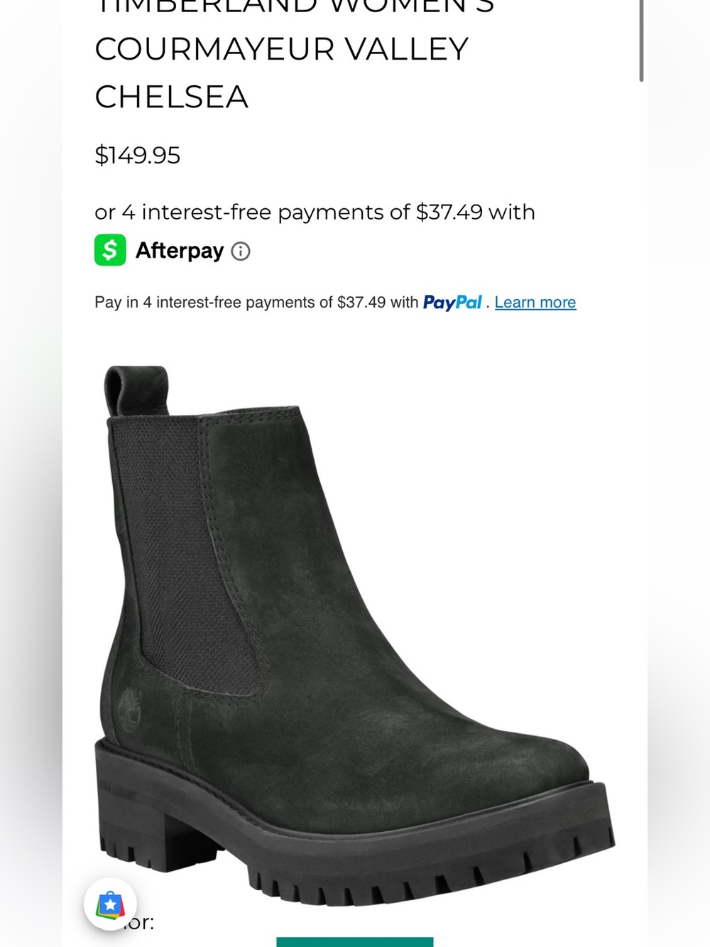 Timberland Women's Black Chelsea Ankle Boots